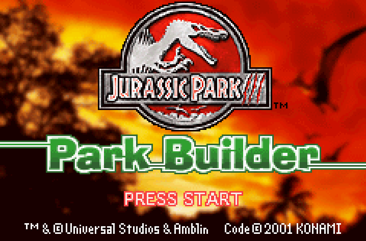 Jurassic Park 3 Park Builder Title Screen